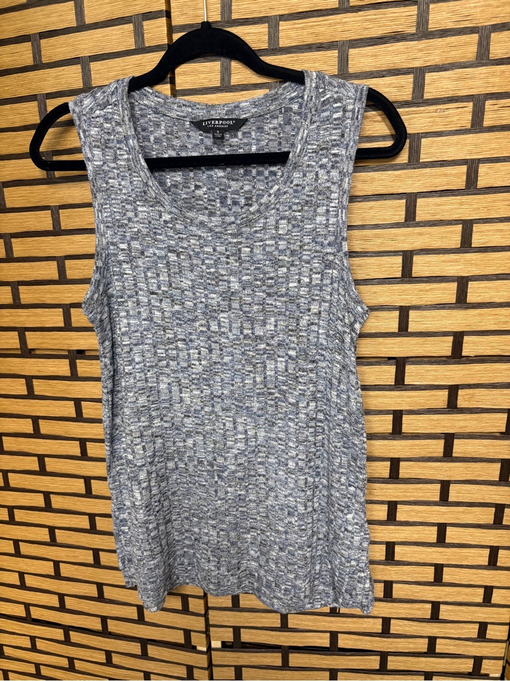 Liverpool blue marled knit tank top size small